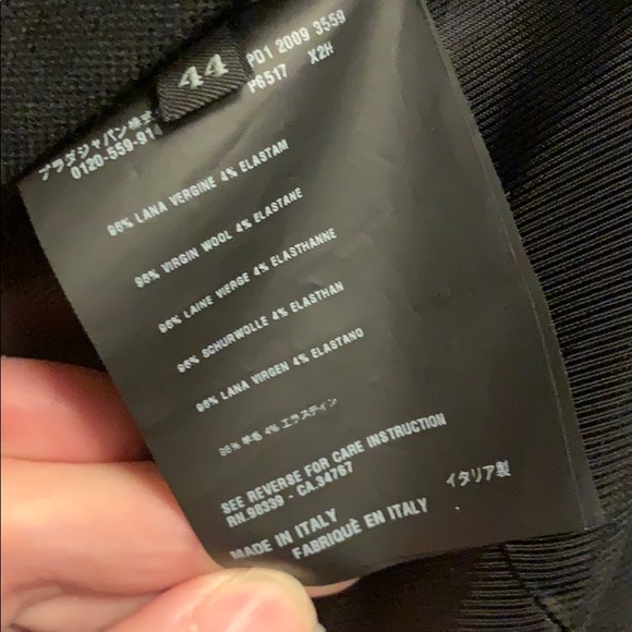 PRADA WOOL COAT BLACK SIZE 44 SNAPPED CLOSURE - Picture 14 of 15